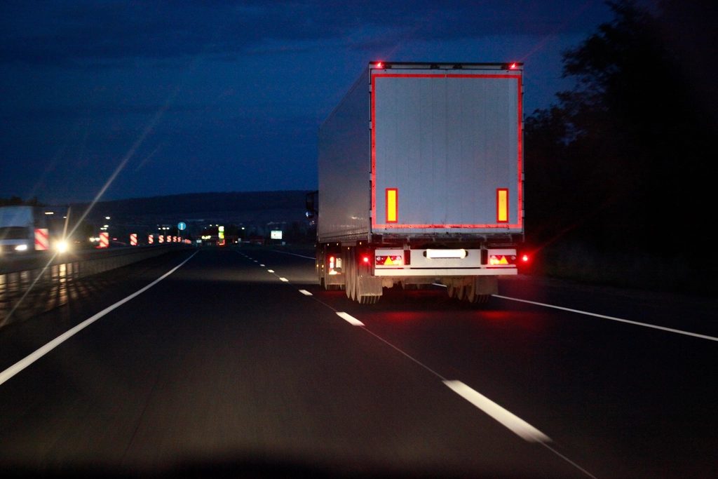 Illustrative photograph of delivery truck, logistics freight delivery